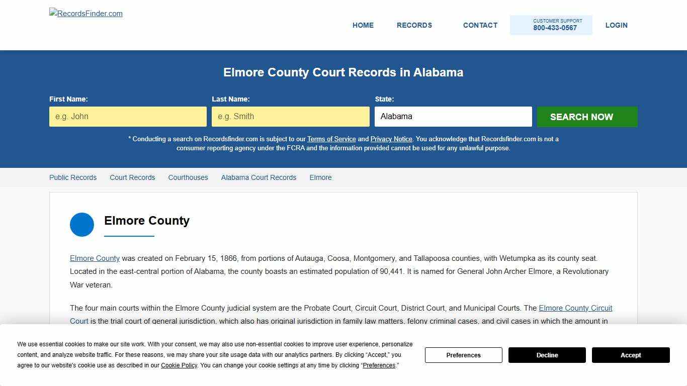 Search Elmore Court Records & Courthouses, Alabama AL